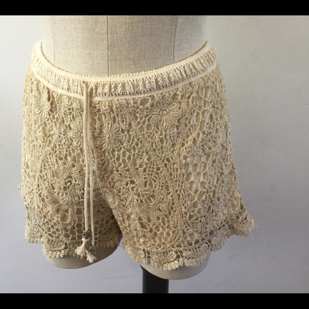 Lace Crochet Shorts Size Small